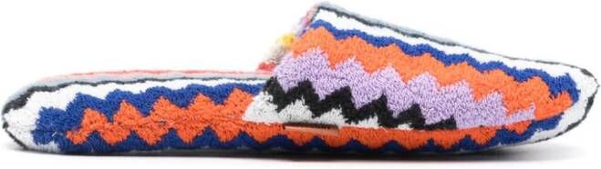 Missoni Home Slippers met zigzag-patroon Blauw