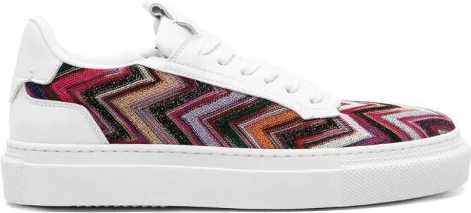 Missoni Sneakers met zigzag patroon en lurex detail Wit