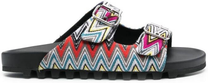 Missoni Slippers met zigzag patroon Zwart