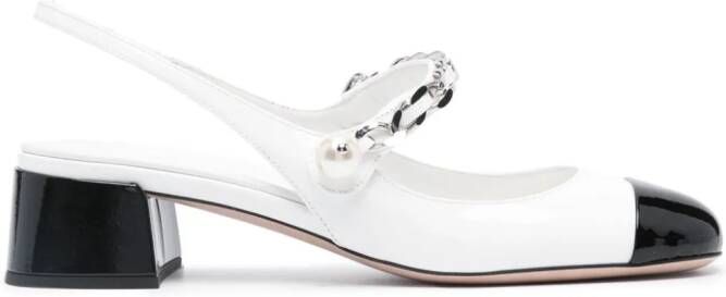 Miu 35mm lakleren pumps Wit