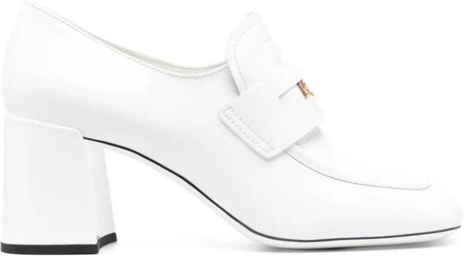 Miu Leren loafers Wit