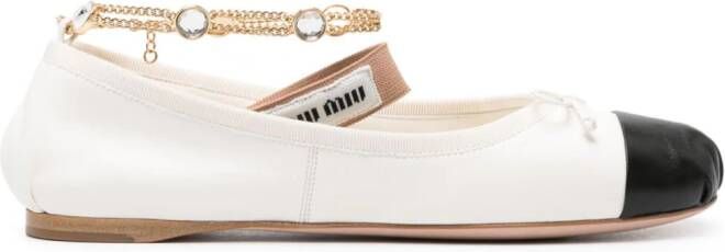 Miu Ballerina's met strik-detail Wit