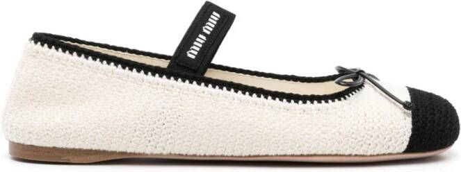 Miu Ballerina's met strikdetail Wit