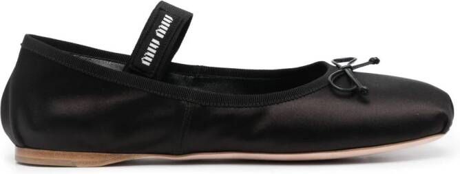 Miu Ballerina's met strikdetail Zwart