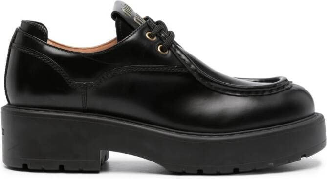 Miu 55 mm leren Oxford schoenen Zwart