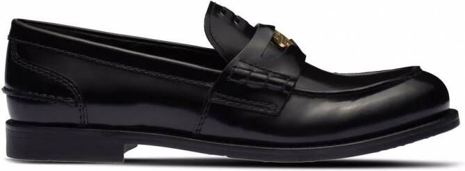 Miu Leren loafers Zwart