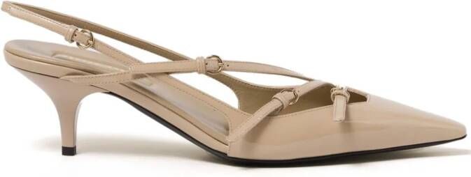 Miu Slingback pumps met gespdetail Beige