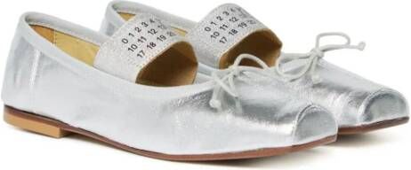 MM6 Maison Margiela Kids Anatomic leren ballerina's Zilver