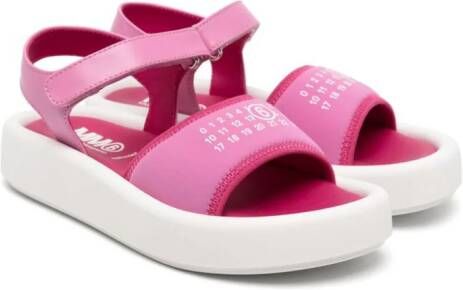 MM6 Maison Margiela Kids Sandalen met klittenband en getallenprint Roze