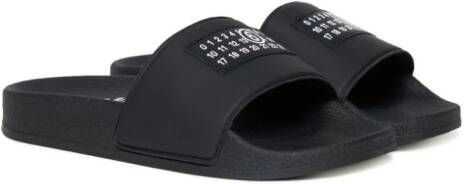 MM6 Maison Margiela Kids Slippers met logo Zwart