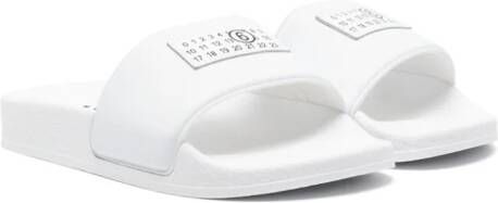 MM6 Maison Margiela Kids Slippers met nummerpatroon Wit