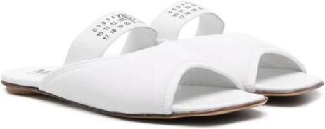 MM6 Maison Margiela Kids Slippers met nummerpatroon Wit