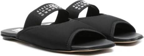 MM6 Maison Margiela Kids Slippers met nummerpatroon Zwart