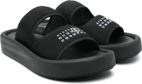 MM6 Maison Margiela Kids Slippers met dubbel bandje Zwart