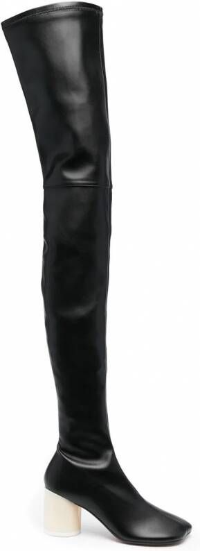 MM6 Maison Margiela Anatomic 70mm overknee laarzen Zwart