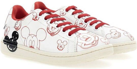 Moa Kids x Disney Mickey sneakers met print Wit
