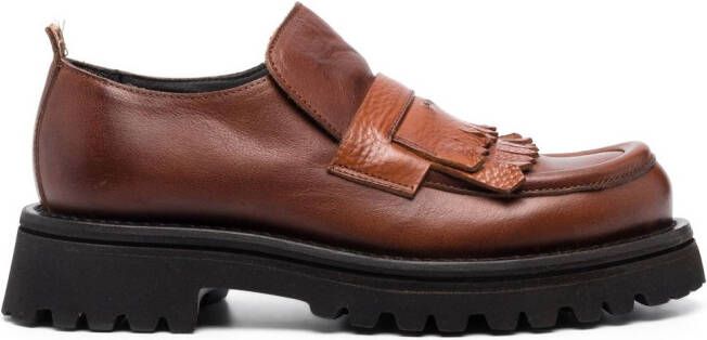 Moma Mocassino leren loafers Bruin