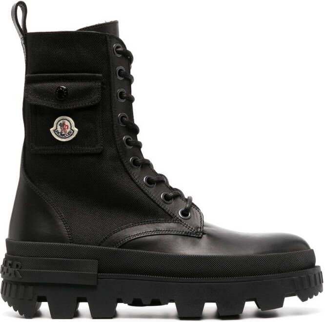 Moncler Combat boots met veters Zwart