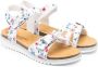 Monnalisa Sandalen met bloe print Wit - Thumbnail 1