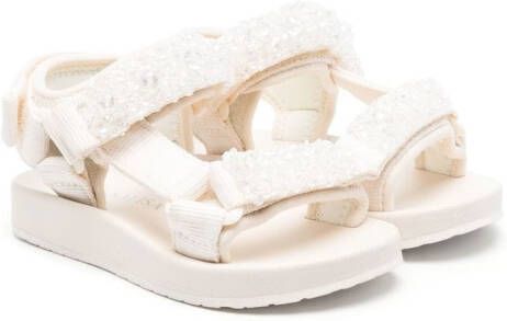 Monnalisa Sandalen verfraaid met pailletten Beige