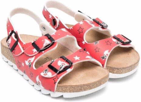 Monnalisa x Looney Tunes Sylvester sandalen met dubbele gesp Rood