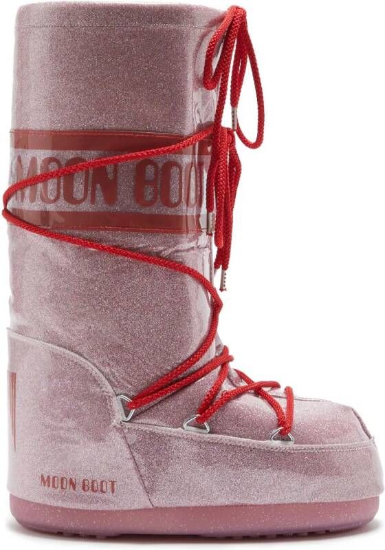 Moon Boot Icon snowboots met glitter Roze