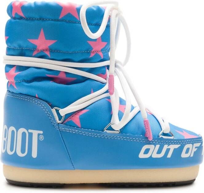 Moon Boot Kids Wandellaarzen met logoprint Blauw