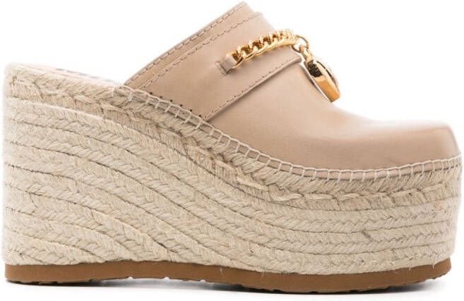 Moschino 110mm espadrilles met sleehak Beige