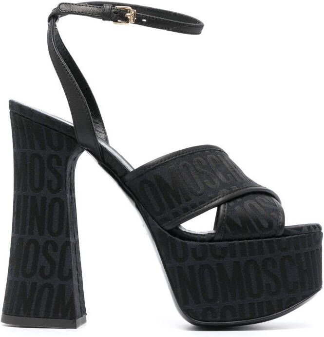 Moschino Sandalen met jacquard Zwart