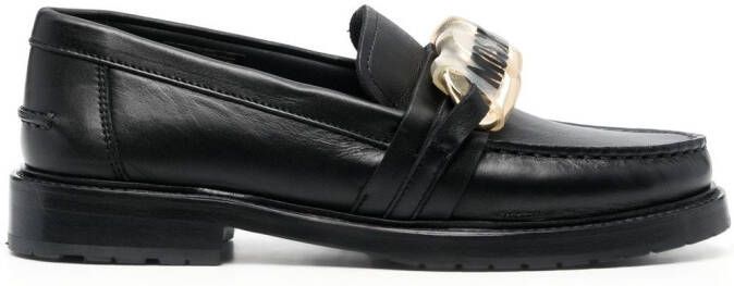 Moschino Loafers met logoplakkaat Zwart