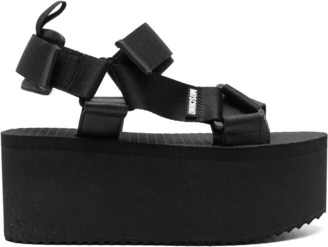 Moschino 80mm Sandalen met plateauzool Zwart