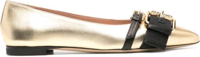 Moschino Ballerina's met gespdetail Goud