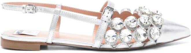 Moschino Ballerina's verfraaid met stras Zilver