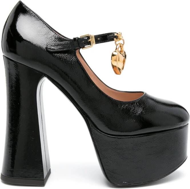 Moschino Chain & Heart Mary Jane pumps met ketting Zwart