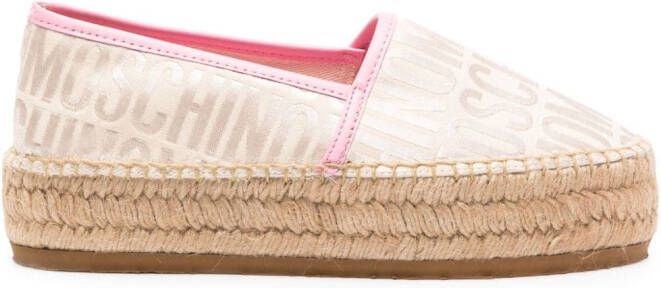 Moschino Espadrilles met logo Beige