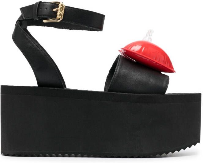 Moschino Sandalen met plateauzool Zwart