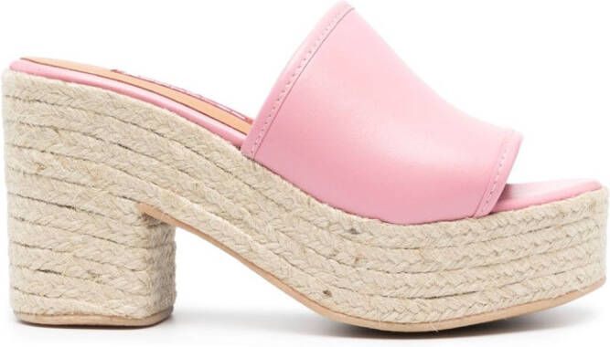 MOSCHINO JEANS 95mm leren espadrilles Roze