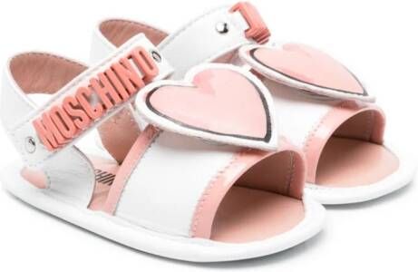 Moschino Kids Leren sandalen Wit