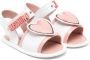 Moschino Kids Leren sandalen met hartpatch Wit - Thumbnail 1