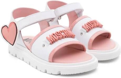 Moschino Kids Leren sandalen Wit