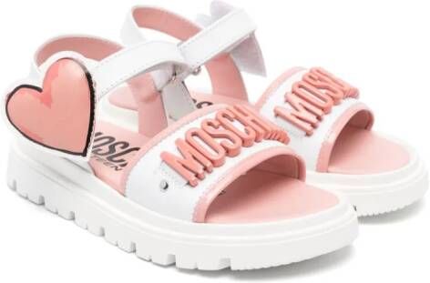 Moschino Kids Leren sandalen Wit