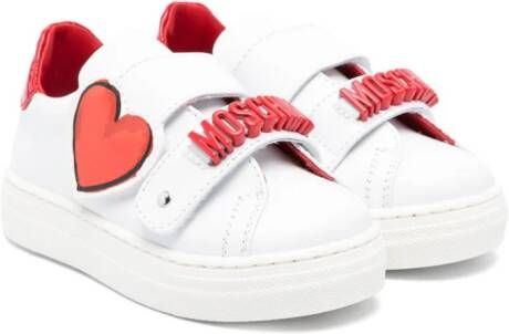 Moschino Kids Leren sneakers Wit