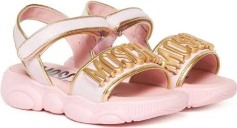 Moschino Kids Leren sandalen Roze