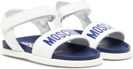 Moschino Kids Sandalen met open neus Wit