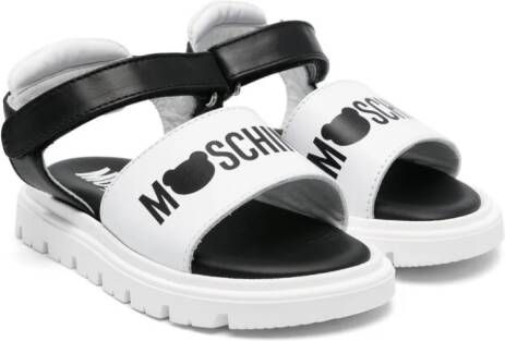 Moschino Kids Sandalen met logoprint Zwart