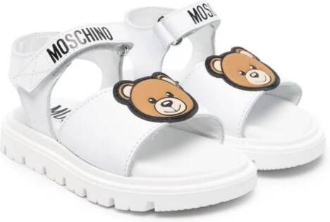 Moschino Kids Sandalen met teddybeer-applicatie Wit