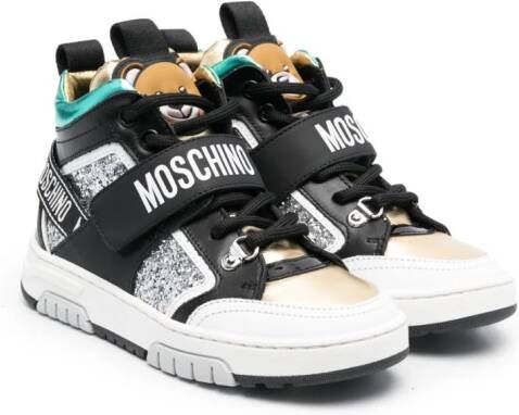 Moschino Kids Sneakers met glitters Zwart