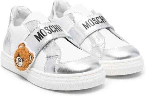 Moschino Kids Sneakers met klittenband Wit