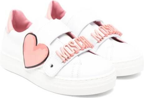 Moschino Kids Sneakers met logo Wit