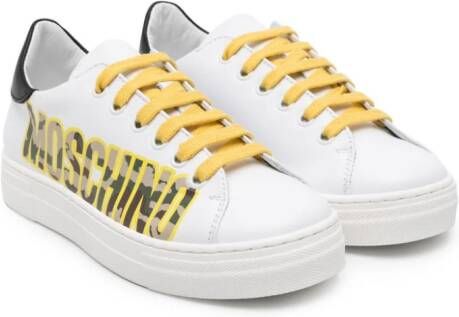 Moschino Kids Sneakers met logoprint Wit